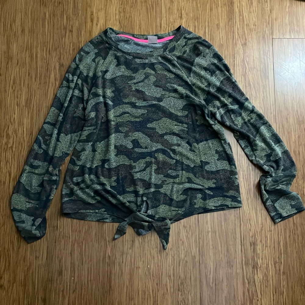 NOBO Camo Front Tie Shirt